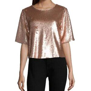 Peyton & Parker Cropped Sequin Top - Rose Gold